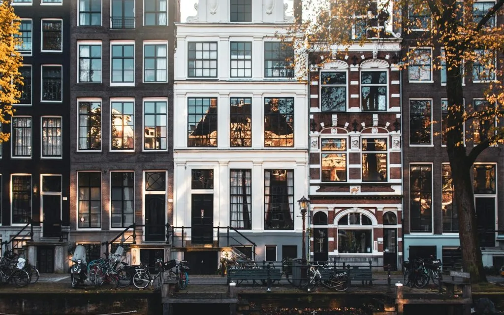 Canal houses in Amsterdam, where WEEE rules are applied through Dutch law